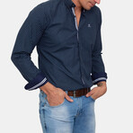 Bangar Long Sleeve Button Up // Navy (XL)