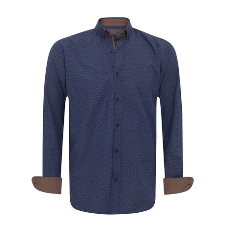 Bata Long Sleeve Button Up // Navy1 (S)