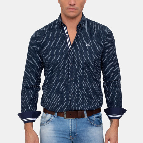 Bangar Long Sleeve Button Up // Navy (S)