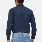 Bangar Long Sleeve Button Up // Navy (XL)