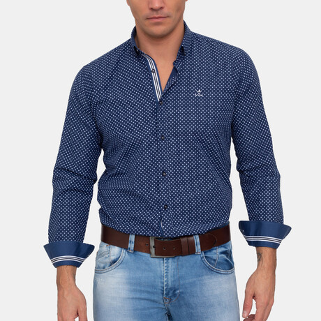 Chance Long Sleeve Button Up // Navy (S)
