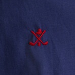 Moss Long Sleeve Button Up // Navy (2XL)