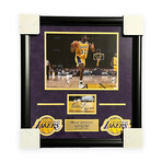 Magic Johnson // Los Angeles Lakers // Autographed Cut + Inscription + Framed