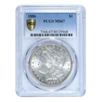 1886 Morgan Dollar // PCGS Certified MS67// Deluxe Collector's Pouch