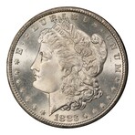 1883-CC Morgan Silver Dollar // PCGS & CAC Certified MS66+ // Wood Presentation Box
