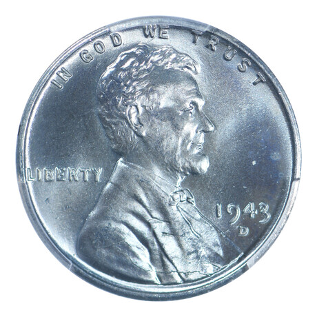 1943-D Lincoln Steel Cent // PCGS Certified MS66 // Deluxe Collector's Pouch