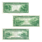 1914 $5, $10, $20 Large-Size Federal Reserve Notes // Set of 3 // Lightly Circulated
