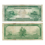1914 $20 & $50 Large-Size Federal Reserve Notes // Set of 2 // Lightly Circulated