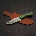 9.75" Damascus Acrylic Lizard handle