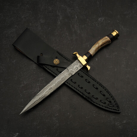 12.5" Stag Damascus Commando Knife