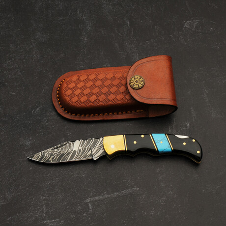 3.75" Horn Turquoise Folder