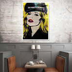 Kate Moss Newspaper Glass Wall Art (17.7"H x 25.6"W)