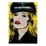 Kate Moss Newspaper Glass Wall Art (17.7"H x 25.6"W)