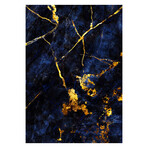 Black & Gold Marble Glass Wall Art (17.7"H x 25.6"W)