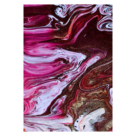 Pink Marble Glass Wall Art (17.7"H x 25.6"W)