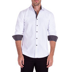 Square Microprint Long Sleeve Dress Shirt // White (2XL)