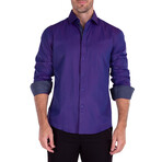 Square Microprint Long Sleeve Dress Shirt // Purple (2XL)