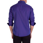 Square Microprint Long Sleeve Dress Shirt // Purple (3XL)