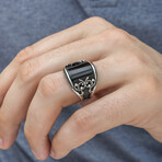 925 Sterling Silver Onyx Stone Minimalist Men's Ring (9)