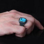 925 Sterling Silver Turquoise Stone Men's Ring V1 (10)