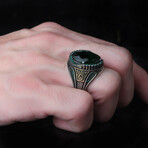 925 Sterling Silver Emerald Stone Men's Ring (7)