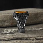 925 Sterling Silver Tiger's Eye Stone Men's Ring (9.5)