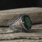 925 Sterling Silver Emerald Stone Men's Ring (7)