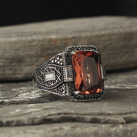 925 Sterling Silver Zultanite Color Changing Stone Men's Ring V2 (6.5)