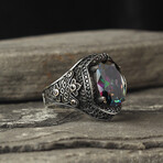 925 Sterling Silver Mystic Topaz Stone Men's Ring V2 (9)