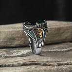 925 Sterling Silver Emerald Stone Men's Ring (7)