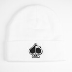Fairway Wave & Spade Beanie // White (S)
