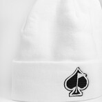 Fairway Wave & Spade Beanie // White (S)