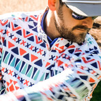 Aztec Pullover 2.0 // White + Green + Navy + Red (2XL)