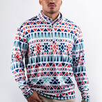 Aztec Pullover 2.0 // White + Green + Navy + Red (2XL)