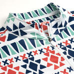 Aztec Pullover 2.0 // White + Green + Navy + Red (2XL)