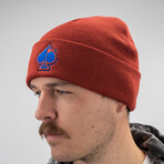 Fairway Wave & Spade Beanie // Red (S)