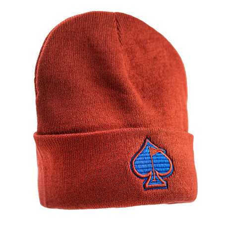 Fairway Wave & Spade Beanie // Red (S)