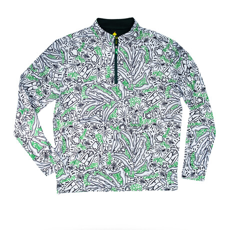 Augusta Topo Pullover // White + Green (S)
