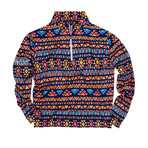 Aztec Pullover // Orange + Navy + Blue + Yellow (S)