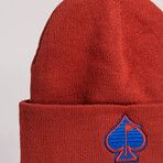Fairway Wave & Spade Beanie // Red (S)