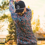 Moonlight Flower Power Pullover // Blue + Pink (S)