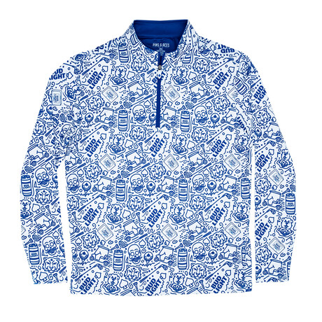 Bud Light Pullover // White + Blue (S)
