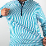 Hawaiian Lines Quarter Zip // Blue + White (S)