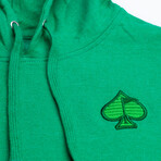 Fairway Wave & Spade Hoodie // Green (S)