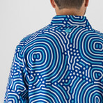 Pacific Ripple Quarter Zip // Blue Swirl (L)