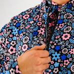 Moonlight Flower Power Pullover // Blue + Pink (S)