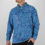 Pacific Ripple Quarter Zip // Blue Swirl (L)