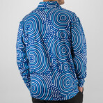 Pacific Ripple Quarter Zip // Blue Swirl (L)