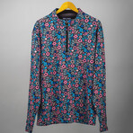 Moonlight Flower Power Pullover // Blue + Pink (S)