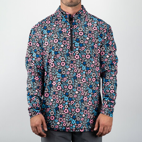 Moonlight Flower Power Pullover // Blue + Pink (S)